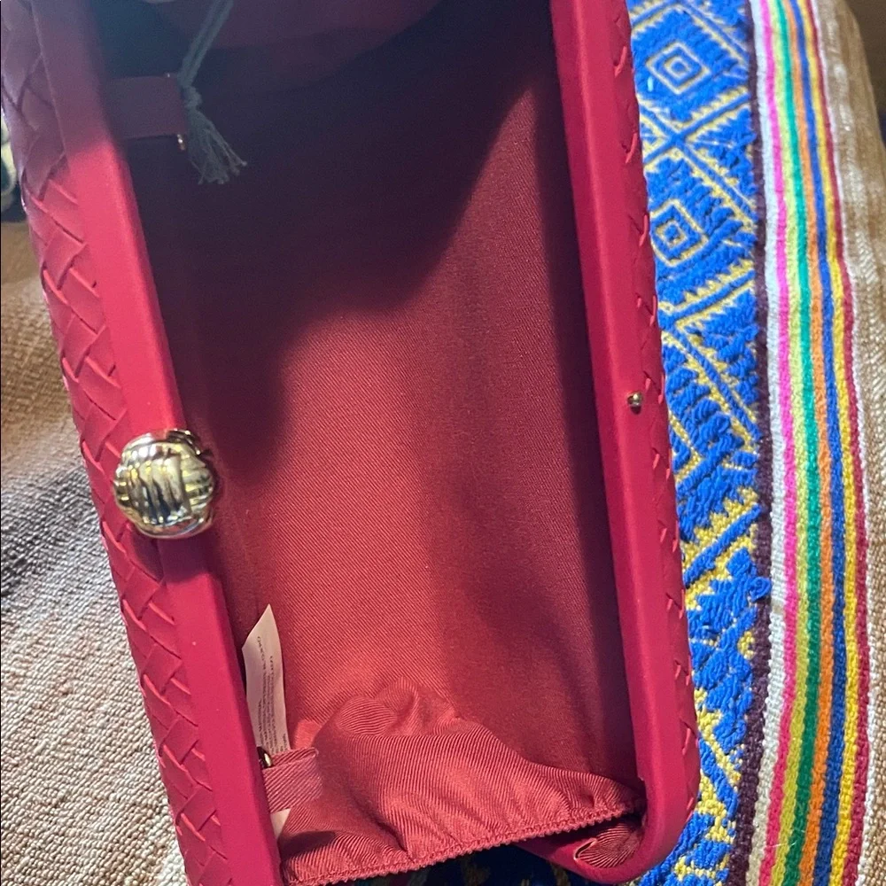 a new day Pink Woven Clutch with Polished Frame - Picture 8 of 10